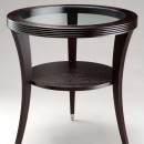 Black Ash tripod coffee table. Designed by A & J D
